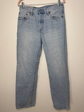 Womens Levi's 501 Original Straight Jeans - Light Wash